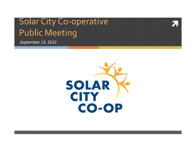 Solar City Co-operative Public Meet...