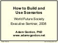Scenario Building Workshop - How to Build and Use Scenarios