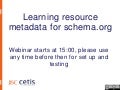 Learning resource metadata for schema.org