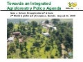 Towards an Integrated Agroforestry Policy Agenda