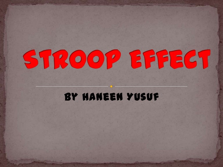 Science Fair Stroop Effect