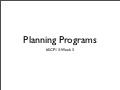 #SpCP13 Week 3: Planning Programs