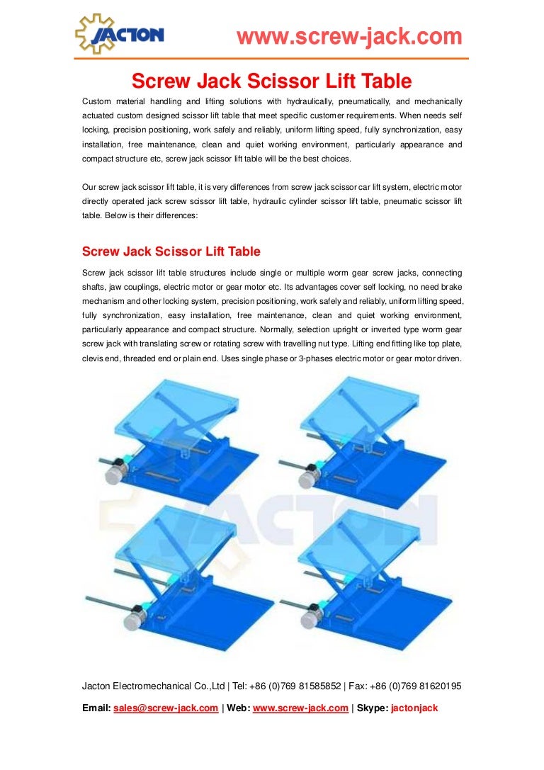Screw driven scissor mechanism, screw jack scissor lift table, ball s…