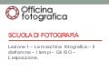 Scuola di fotografia - Lezione 1: Tempi, diaframmi, ISO ed esposizione