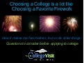 Choosing a College is a lot like Choosing a Favorite Firework