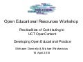 Practicalities of Contributing to OER