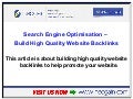 Search Engine Optimisation - Build high quality website backlinks 