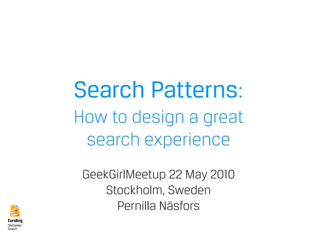 Search Patterns: How to design a gr...