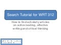 Search tutorial for WRT 312