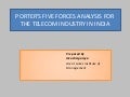 Porters five force analysis for telecom industry