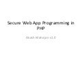 Secure Programming In Php