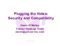 Plugging the Holes: Security and Compatability in Hadoop