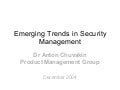 Security Management Trends 2004