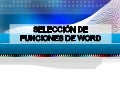 Seleccion de funciones en word
