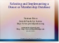 Selecting and implementing donor or membership database