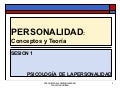 Semana 1  ppt de clase -Personalidad conceptos y teoría -Fanny Jem Wong