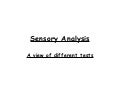 Sensory tests