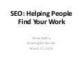 SEO: Helping People Find Your Work