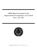 Sequestration transparency act report