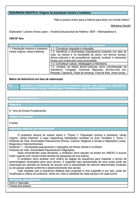 Sequãªncia didã¡tica para o 6âº ano...