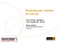 SES Milano 2007 - Miriam Bertoli, Scrivere per i motori di ricerca