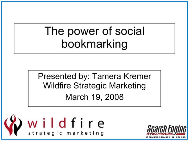 The Power of Social Bookmarking - SES NYC 2008