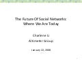 The Future Of Social Networks