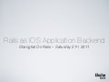 Rails as iOS Application Backend