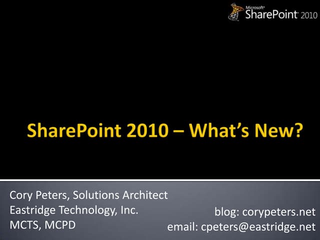SharePoint 2010 - What's New?