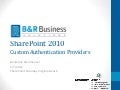 SharePoint 2010 Custom Authentication Providers