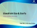 SharePoint 2010: Dos and Don&rsquo;ts (Feb. 2012)