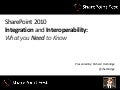 SharePoint Fest Denver - SharePoint 2010 Integration and Interoperability: What You Need To Know