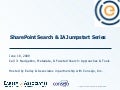 SharePoint Jumpstart #3: Navigation, Metadata, & Faceted Search: Approaches & Tools