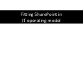 Fitting SharePoint into an IT Operations Model