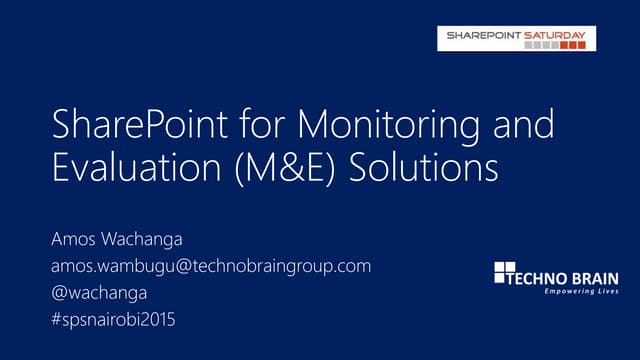 SharePoint For Monitoring and Evalu...