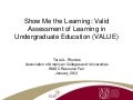 Terry Rhodes: Show Me the Learning: Valid Assessment of Learning in Undergraduate Education (VALUE)