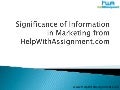 Significance of information in marketing