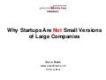 Why Startups Are _Not_ Small Versions of Large Companies