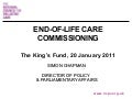 Simon Chapman on end-of-life commissioning