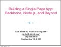 Building a Single-Page App: Backbone, Node.js, and Beyond