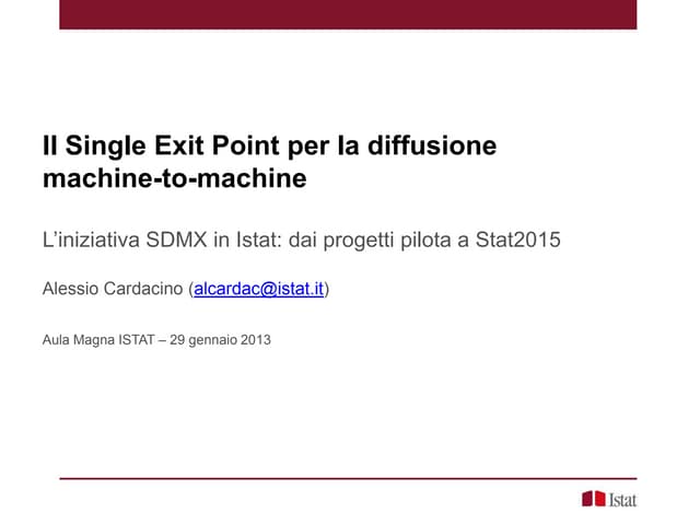 A. Cardacino - Il Single Exit Point per la diffusione machine-to-machine 