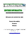 Sintesis informativa 25 04 2012