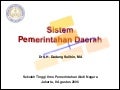 Sistem Pemerintahan Daerah