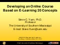 Developing an Online Course Based on E-Learning 2.0 Concepts