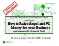 Raising Angel and VC Money for Aging-Related Startups