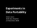 Experiments in Data Portability