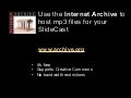 Use the Internet Archives (www.archive.org) for hosting the mp3 audio for your slidecast