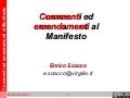 Commenti ed emendamenti al manifesto - di Enrico Scacco