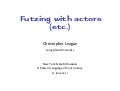 Futzing with actors (etc.)