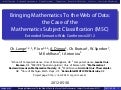 Bringing Mathematics To the Web of Data: the Case of the Mathematics Subject Classification (MSC)
